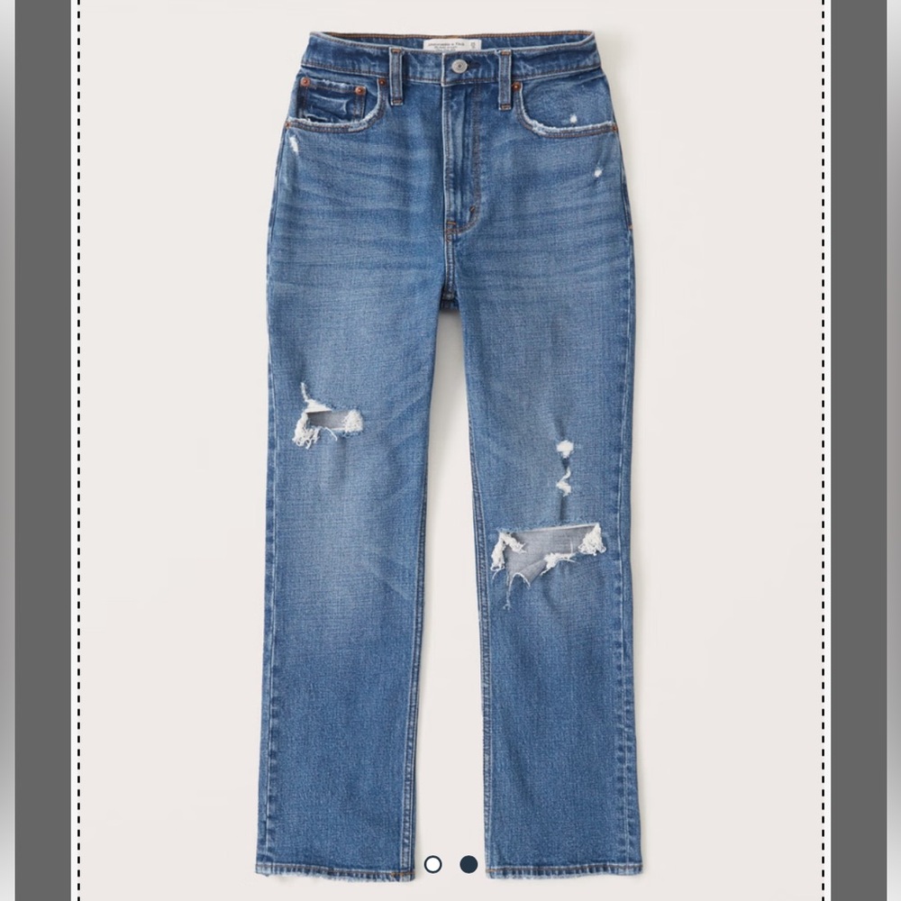 A&F The Ankle Straight Ultra High Rise Curve Love Jeans